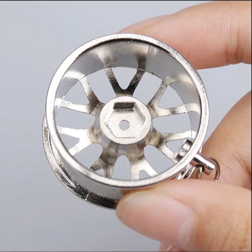 Silver Wheel Keyring